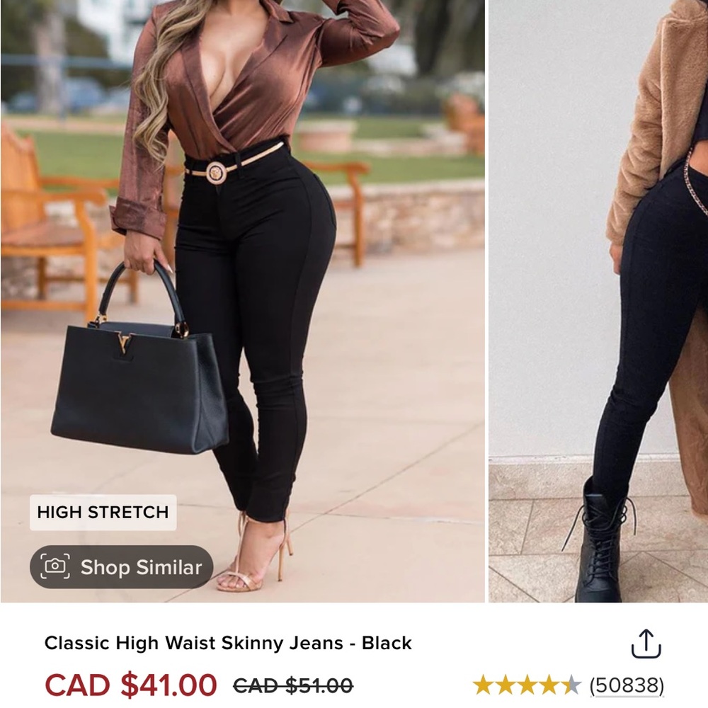 Fashion nova size 5 Classic High Waist Skinny Jeans - Black